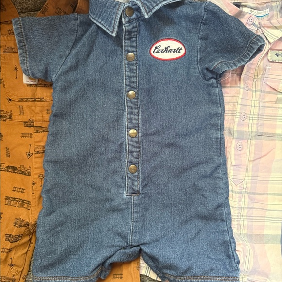 Carhartt Brown and Blue Kids One Pieces - Picture 2 of 3